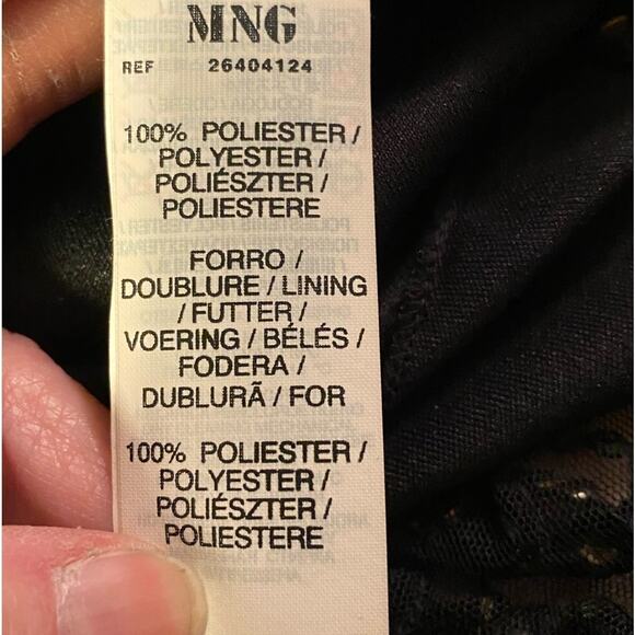 New MNG From Mango Dress Women’s Size 6 Asymmetrical Black Glitzy Evening Gown - Picture 15 of 16